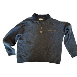 L.L. Bean Charcoal Wool Blend Quarter-Zip Pullover Vintage